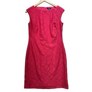 NWT Chaps Women Lace Sheath Dress Size 8 Calypso Coral Sleeveless Party Workwear